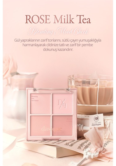 Dasique Karıştırılabilir Renk Tonlarına Sahip 4lü Allık Blending Mood Cheek 15 Rose Milk Tea 15 Rose Milk Tea