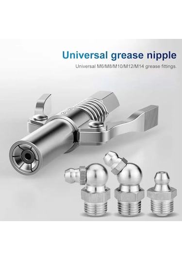 Gres Tabancası Çoğaltıcı 10000 Psı Nptı/8 Hızlı Bırakma Gres Yağı Pompası Ucu 40cm 2pcs