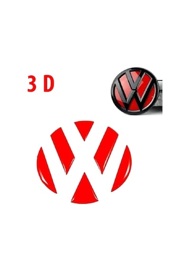 Volkswagen Kırmızı 3D Logo Arma Sticker