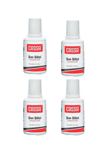 Sıvı Silici Daksil 4 Adet Cassa 18 Ml Fırçalı Sıvı Düzeltici Daksil Yazı Düzeltici Okul Ofis Büro Fırça Uçlu Daksil