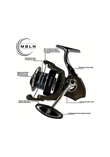 Motion003 Mbln Marka Hm R2-12000 Serisi Buyuk Boy Doner Makara Aliminyum Alasim Spool Guclu Frenleme Tuzlu Su Balikcilik Makarasi