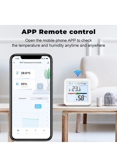 Createtech Wifi Uygulaması Ty Termometre Termometre Higrometre Beyaz Akıllı İi