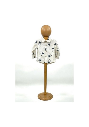 Erkek Bebek 4 Lü Pantolon Askılı Gömlek Papyonlu Takım-14129 Krem