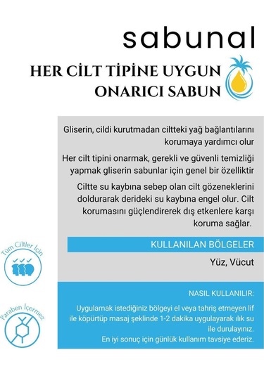 Sabunal Gliserin Sabunu 2 Adet - Yoğun Nem Destekli Sabun