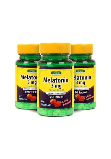 Vitapol 3 Mg 120 Tablet Fast Dissolve Çilek Aromalı 3 Adet