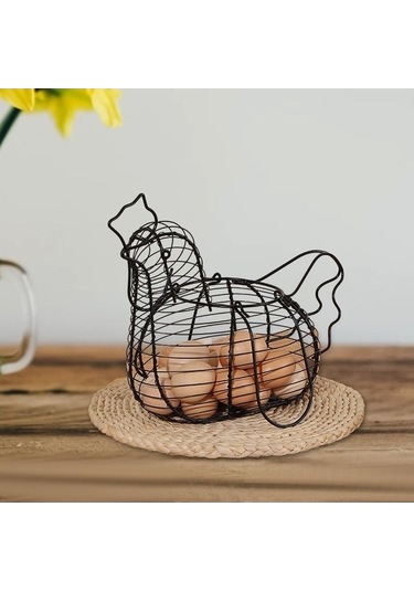 Tongxida Altın Tavuk Şekilli Metal Yumurta Sepeti - Tel Meyve Organizatörü - Yüksek Kalite Çok Renkli Çok Renkli