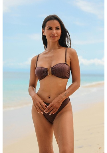 Amarelle Assos Mocha Straplez Çıkarılabilir Pedli Bikini Üst Kahverengi