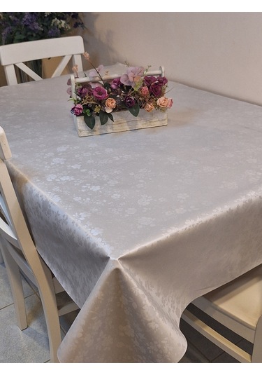 Elyaflı Pvc Muşamba - Desenli Silinebilir Masa Örtüsü Gri Fnt500653 Gri