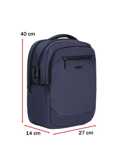 Dada 11 Günlük Okul Sırt Çantası 14 İnç Orta Boy Usb Type-c Su Geçirmez Oxford Kumaş Lacivert