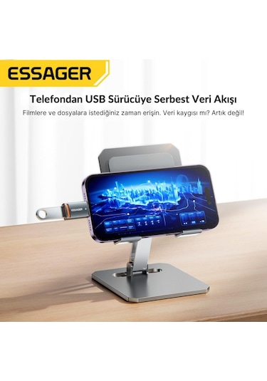 Essager Type-c To Usb Otg Dönüştürücü Adaptör, 5 Gbps Veri Aktarım, Mini Type C Çevirici, Klavye, Mouse Çevirici