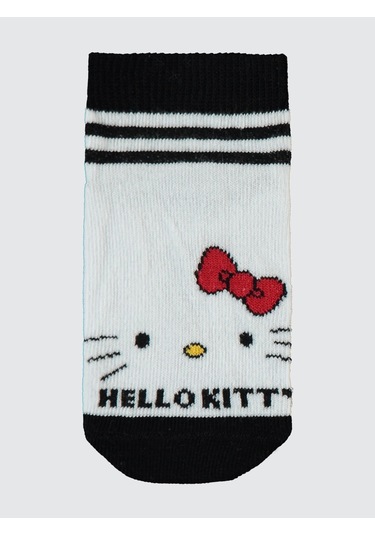 Hello Kitty Kız Çocuk 2'li Patik Çorap 2-12 Yaş Siyah Siyah