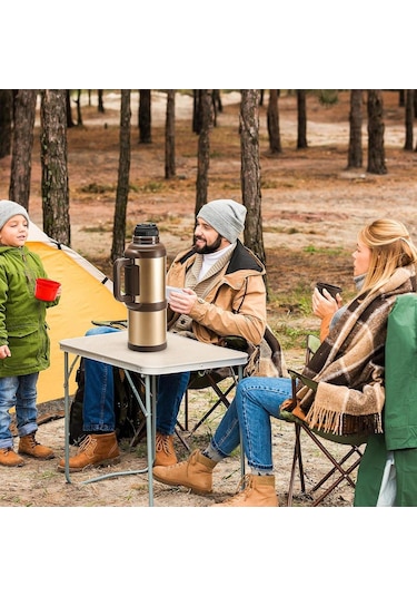 6272 Travel Pot Çelik Termos 4 Litre - Altın Altın