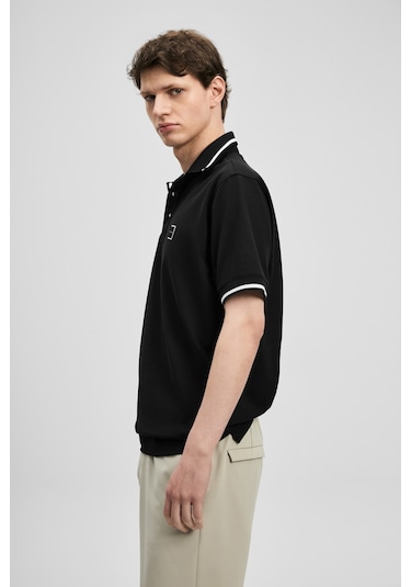 Lufian Grom Smart Erkek Polo Tişört Siyah Siyah 111040232100100