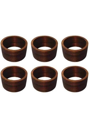 Suntek 5 Parça Peçete Halkaları Seti Oteller Tutucu Restoran Kahverengi