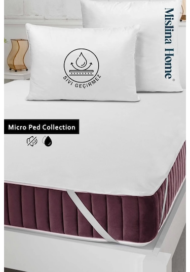 Micro Classic Sıvı Geçirmez Köşe Lastikli Ped Tek - Çift Kişilik Beyaz