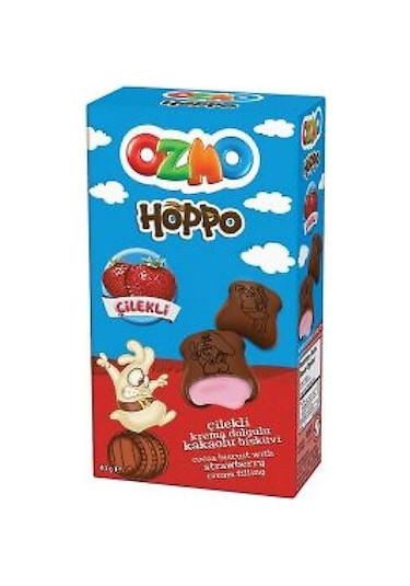 Ozmo Hoppo Çilekli Krema Dolgulu Kakaolu Bisküvi 40 Gr X 1 Adet