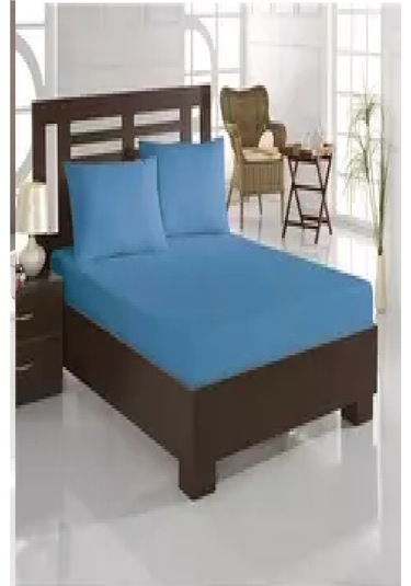 Mycey Mavi Lastikli Streç Battal Boy Havlu Çarşaf 180x200 Cm Mavi