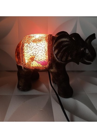 Fil Mozaik Lamba Yatak Odası Bebek Odası Gece Lambası Masa Üstü Ev Dekorasyon Çok Renkli