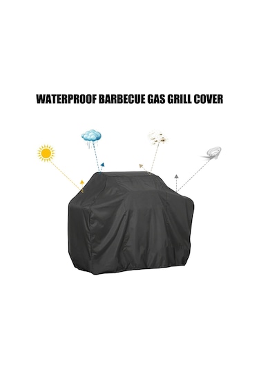 Jeehugo 170x61x117cm Siyah 210d Oxford Kumaş Barbekü Mangal Örtüsü - Su Geçirmez, Dayanıklı, Kayar Teli İle Sabitlenir Siyah