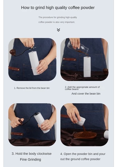 Nertoee Manuel Kahve Değirmeni Taşınabilir Ayarlanabilir Kabalık