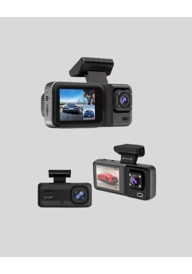 Park Modlu 3 Kameralı Araç Kayıt Cihazı 1080p Ön Kamera 2 Ekran