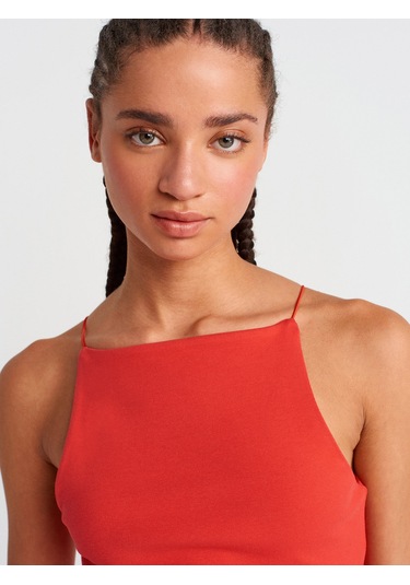 Dilvin 21020 Halter Yaka Top-kırmızı Kırmızı