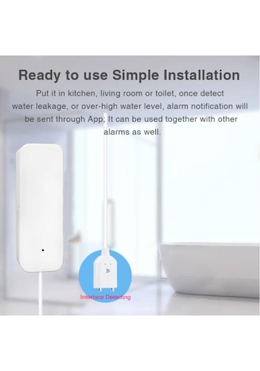 Ae1209 Tuya Wifi Su Kaçak Dedektörü Sensörü Smart App Alarmlı Se