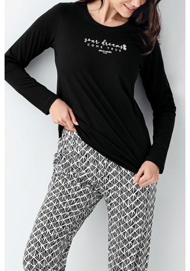 Pierre Cardin Kadın Siyah Pijama Takımı Pc9068-s-v1 Siyah