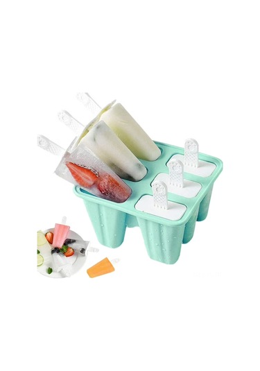 Lemestar 6 Hücreli Norveç Yeşili Silikon Buz Kalıbı - Evde Buz Dilimi Ve Dondurma Yapımı Seti, Kullanımı Kolay Ve Dayanıklı Malzeme İle Çok Renkli