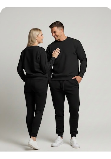 Tuba Toptaş Unisex Bay/ Sweatshirt Yuvarlak Yaka Siyah Tuba Toptaş Unisex Bay/ Sweatshirt Yuvarlak Yaka Siyah