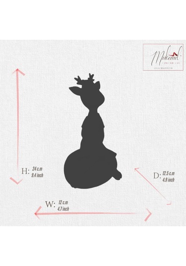 Sevimli Geyik Figürleri Mavi Kıyafetli 2 Adet El Yapımı Reçine