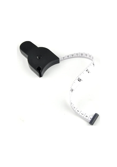 Black-wıntape150cm 60 Inç Vücut Bel Göğüs Bacaklar Santimetre Inç Mezura Geri Çekilebilir Ölçüm Cetveli