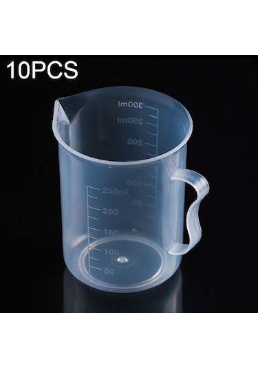Sones 10 Adet 250ml Gıda Sınıfı Pp Plastik Matara Dijital Ölçüm Kabı Silindir Ölçek Ölçü Cam Laboratuvar Laboratuvar Aletleri