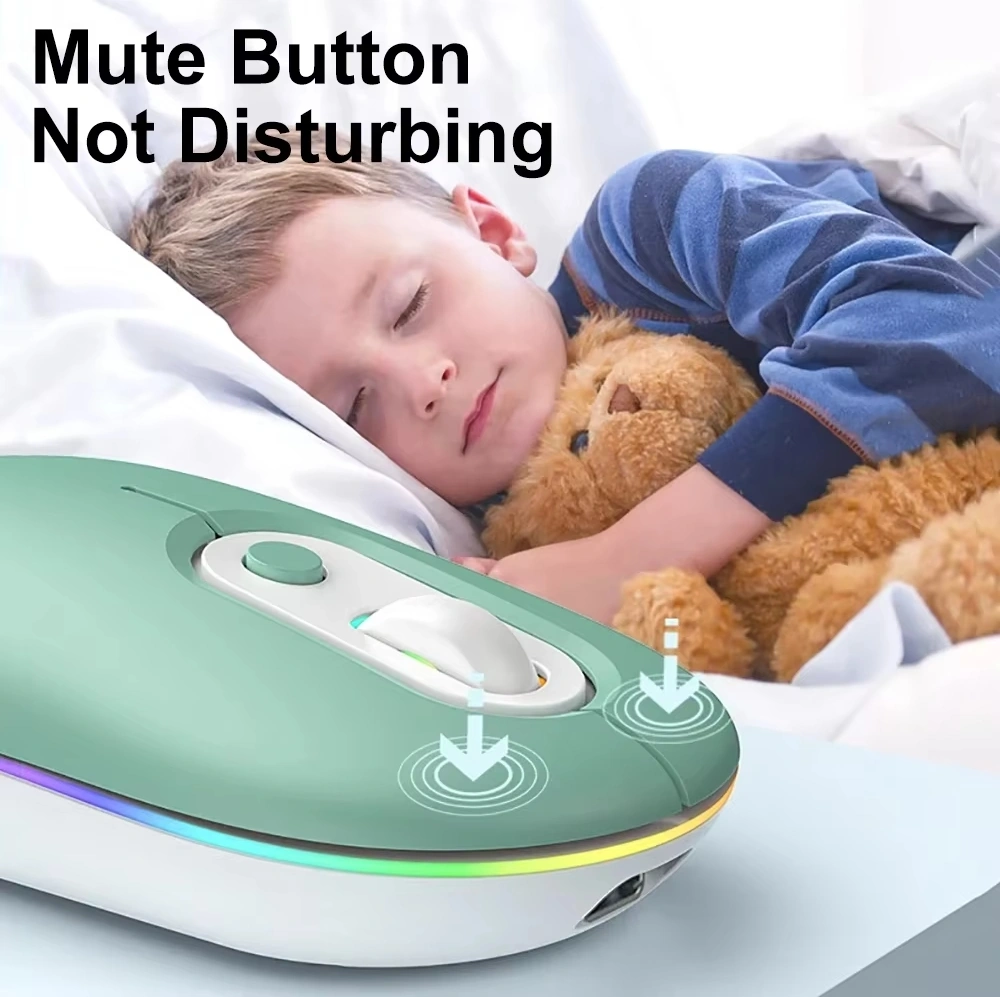 Sones Şarj Edilebilir Aydınlatmalı Sessiz Kablosuz Fare, Stil: 2.4g Yeşil Diğer