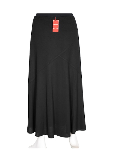 Hesna Kadın Firdevs Firuze Astarlı Çapraz Model Siyah Etek 001