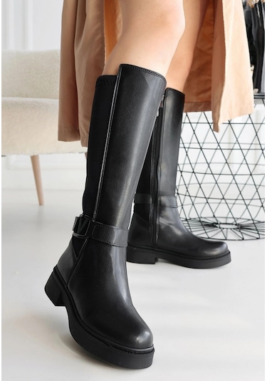 Naturalshoess Diona Siyah Cilt Çizme