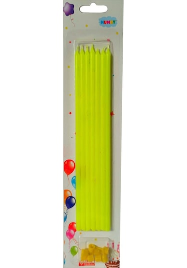 Sarı Uzun Pasta Mumu 20 cm