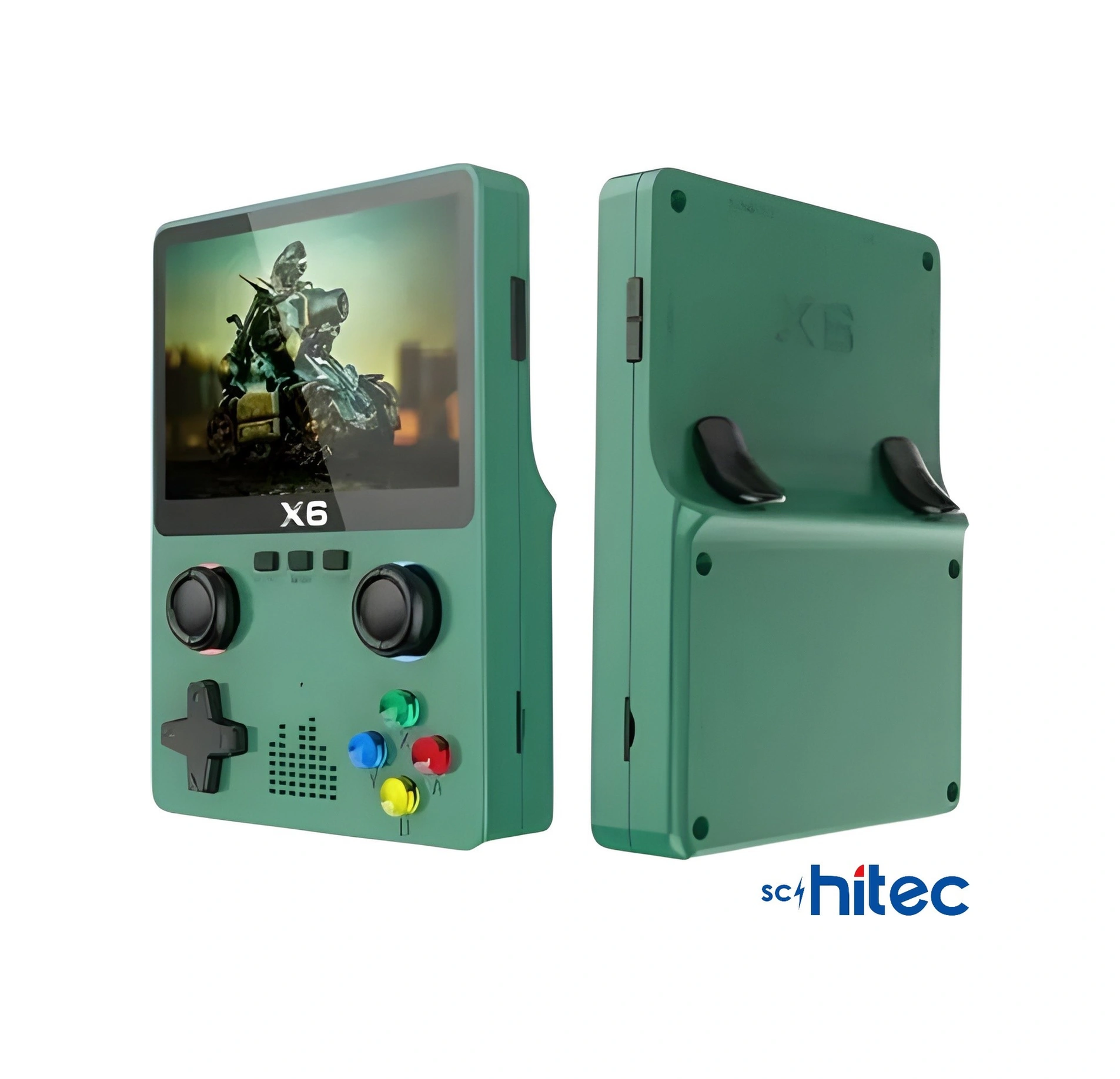 Schitec X6 3.5inç Ips Ekran Taşınabilir Retro El Atari Oyun Konsolu 10000 Oyunlu Tv Bağlanan 32gb Yeşil