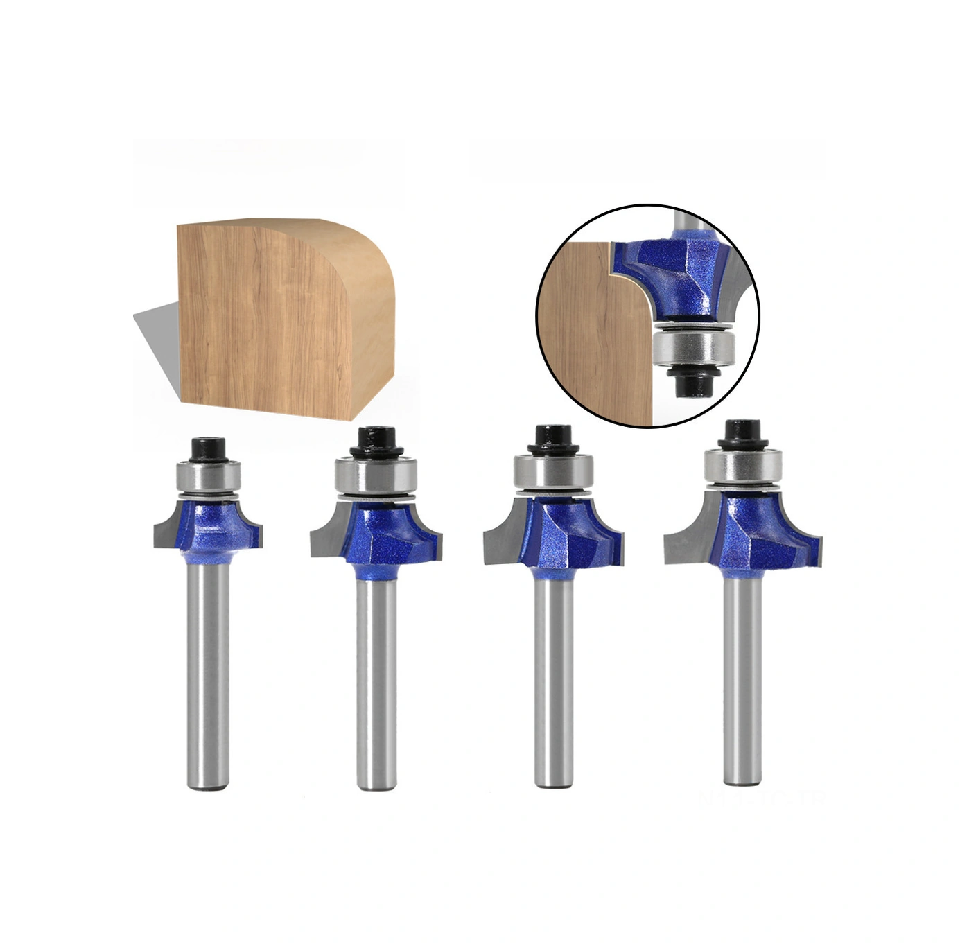 Skycity Ahşap İşleme İçin Profesyonel Dereceli Yuvarlak Uçlu Freze Takımı - 4 Adet R Köşe Aşındırıcı, Keskin Ve Hassas Kesimler, 6 Adet Uç