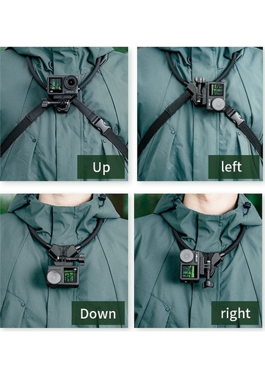 Ebitda Startrc Spor Kamerası Boy Askısı Montajı, Gopro Hero 12/11/10, Insta360, Osmo Aksiyon Kamerası Pov Vlog Video Kayıt Aksesuarları İçin Göğüs Kayışı Değiştirme. Siyah Siyah