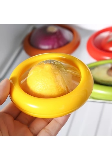 Brightnova 4 Parça Büyük Kapasiteli Kırmızı Yeşil Sarı Turuncu Meyve Saklama Kutusu Taze Tutucu Hava Geçirmez Bpa Free Buzdolabı Organizasyonu İçin Dayanıklı Abs Plastik -