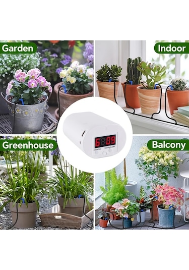 Elmpaly 8 Damlaticili Saksı Bitkileri İçin Otomatik Sulama Sistemi Zamanlayıcılı