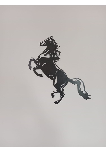 Şahlanan At Lazer Kesim Metal Tablo