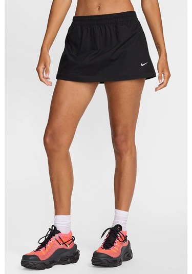 Nike Sportswear Woven Cargo 2n 1 Loose Fit Midi Skirt Kadın Bol Kesim Dokuma Kargo Uzun Ve Mini Etek Siyah