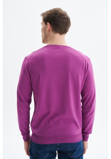 Arma Erkek Slim Fit Basic V Yaka Triko Kazak K9kro0852 Mor