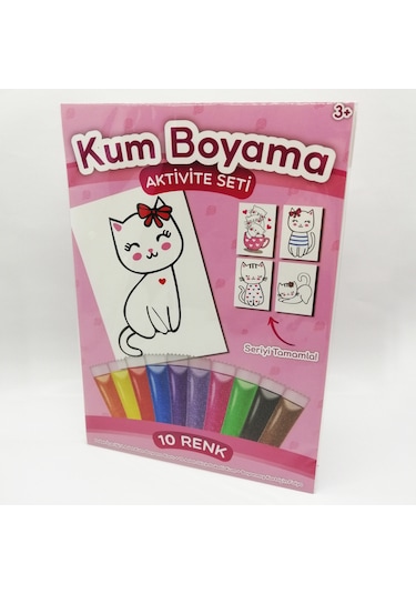 Fiyonklu Kedi Kum Boyama Aktivite Seti