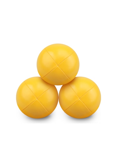 Konesam 3 Adet Sarı Pu Halka Topu 6.5cm - Dayanıklı, Su Geçirmez, Taşınabilir Ağ Çantasıyla - Çocuk Ve Yetişkinler İçin Başlangıç Seviyesi