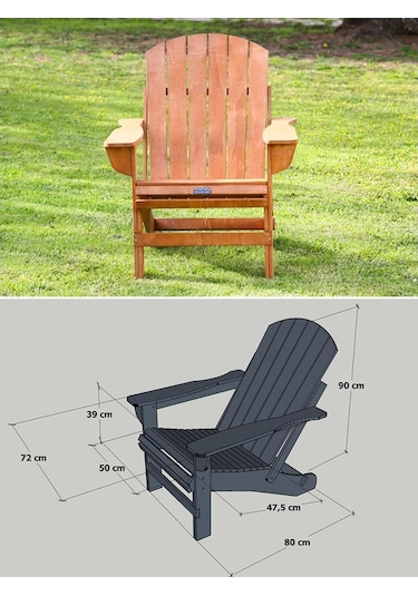 Mandu Adirondack Ahşap Bahçe Sandalyesi Fındık (551457247) Ahşap