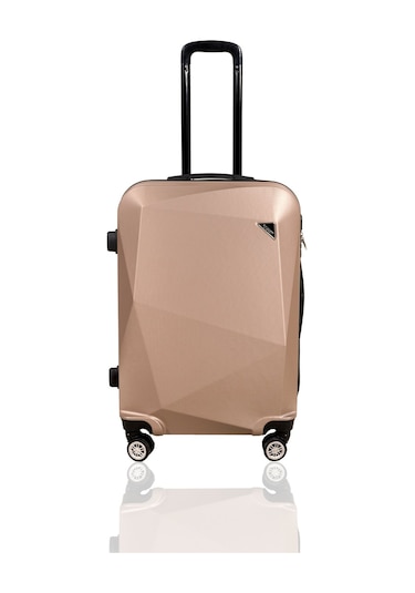 Polo&Sky Elmas Model Gold Renk Orta Boy Valiz Bavul Altın