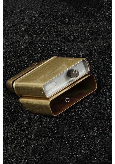 Promise Tek Alevli Fırçalı Gold Metal Benzinli Çakmak